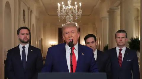 El presidente de Estados Unidos, Donald Trump, en una declaración desde la Casa Blanca El presidente de Estados Unidos, Donald Trump, en una declaración desde la Casa Blanca