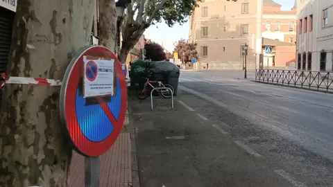 Arrancan hoy las obras de reforma de la Avenida de Guadalajara en Alcalá de Henares Señalización de obras en la Avenida de Guadalajara de Alcalá de Henares