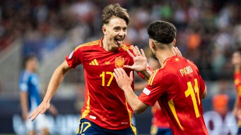 Jesús Rodríguez celebra su gol en el Europeo Sub 21.
