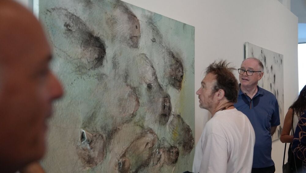 Miquel Barceló durante la inauguración de la exposición 