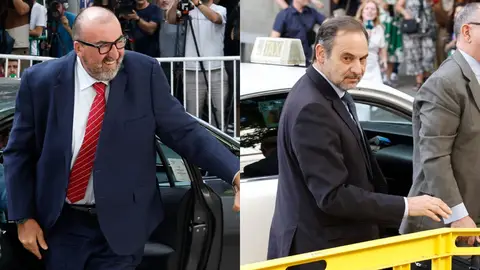 Koldo y Ábalos, en sus llegadas al Tribunal Supremo. Koldo y Ábalos, en sus llegadas al Tribunal Supremo.