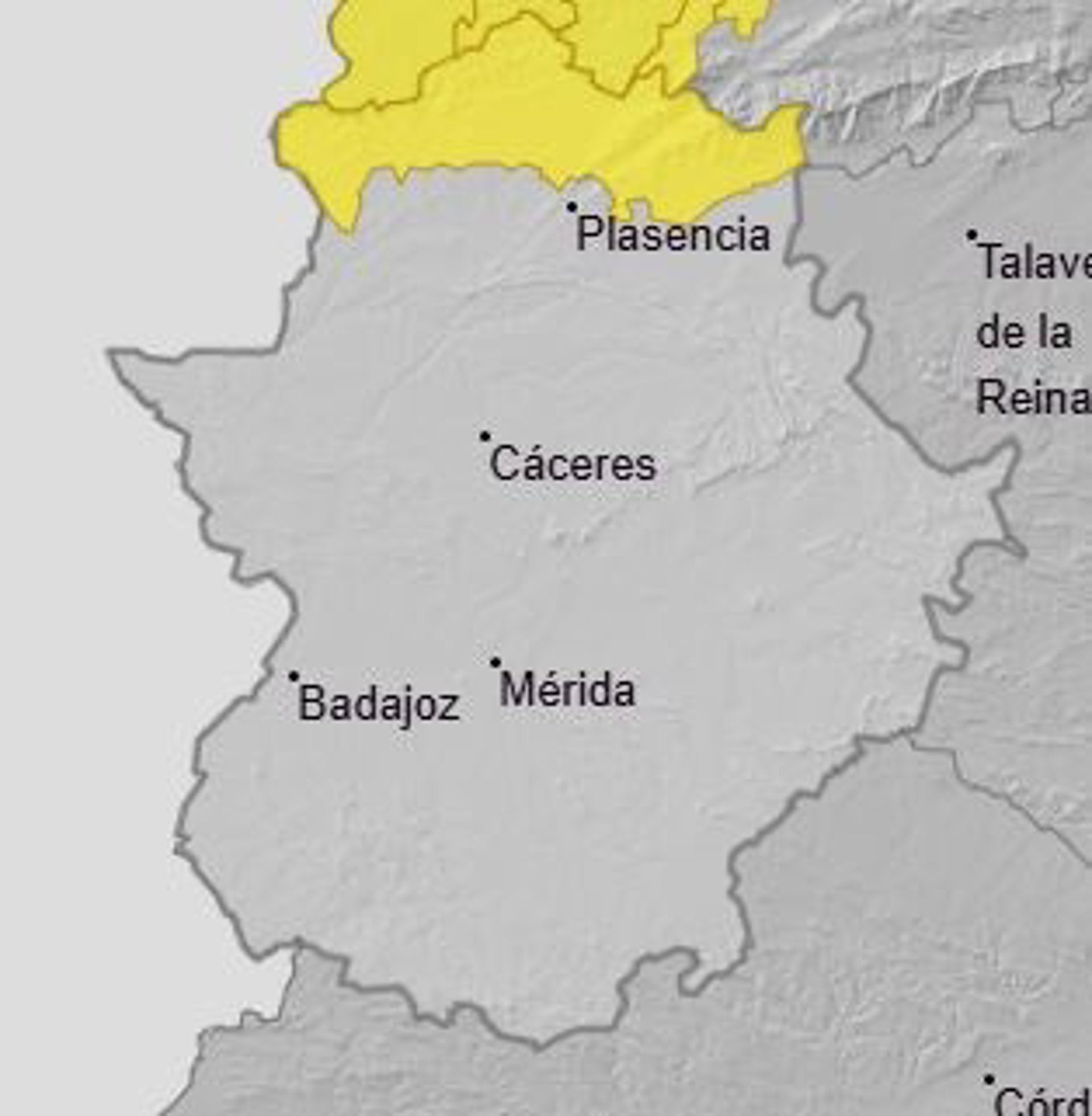 El norte de Cáceres permanecerá este martes en aviso amarillo por lluvias y tormentas El norte de Cáceres permanecerá este martes en aviso amarillo por lluvias y tormentas