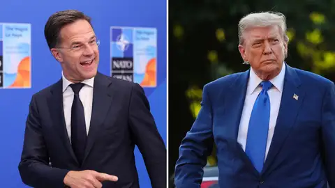 Montaje de Donald Trump y Mark Rutte Montaje de Donald Trump y Mark Rutte