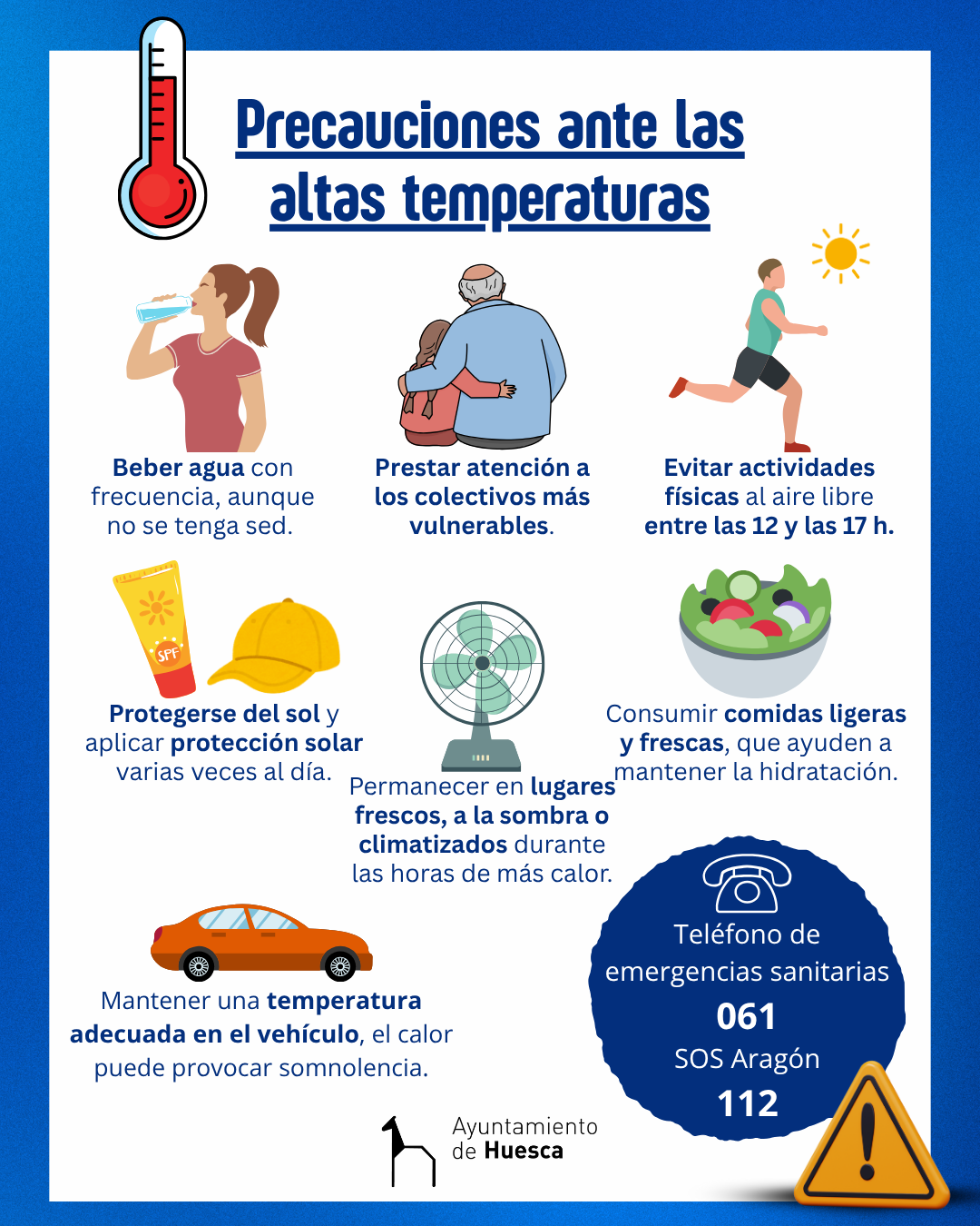 El Ayuntamiento de Huesca pide precaución ante las altas temperaturas El Ayuntamiento de Huesca pide precaución ante las altas temperaturas