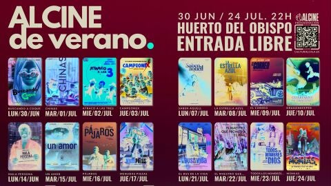 Cartel de la programaci&oacute;n de Alcine de Verano 2025
