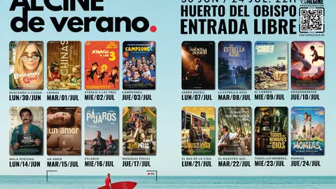 Esta noche arranca la programación de Alcine de Verano en la Huerta del Obispo de Alcalá de Henares Cartel de la programación de Alcine de Verano 2025