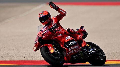 Marc M&aacute;rquez durante la 'sprint' del GP de Alemania