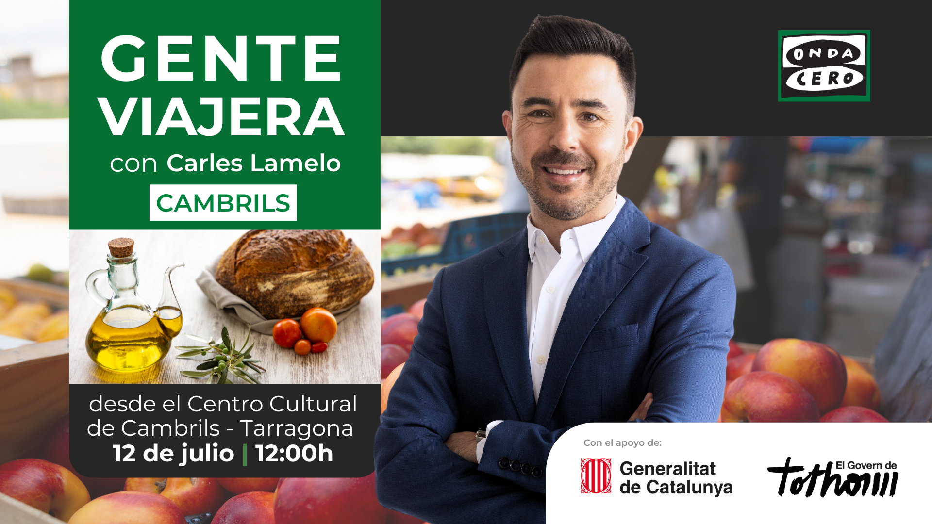 Programa especial de Gente viajera desde Cambrils: Cataluña, sabor y sostenibilidad como Región Mundial de la Gastronomía 2025 Programa especial de Gente viajera desde Cambrils: Cataluña, sabor y sostenibilidad como Región Mundial de la Gastronomía 2025