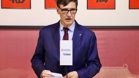 Salvador Illa, en un contacte informatiu a Pequ&iacute;n