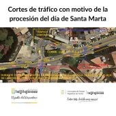 Cortes procesión Día Santa Marta La Vila Joiosa