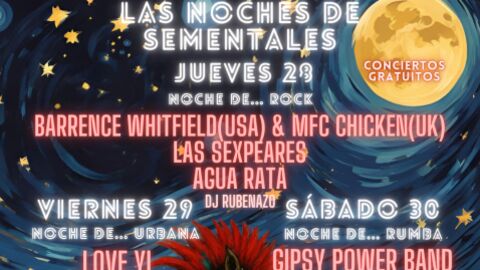 Cartel del ciclo de conciertos "Las noches de Sementales" de Alcal&aacute; de Henares