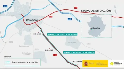 Las obras de mejora del acceso sur a Badajoz provocarán el corte de la N-432 en varios kilómetros a partir de este lunes Las obras de mejora del acceso sur a Badajoz provocarán el corte de la N-432 en varios kilómetros a partir de este lunes