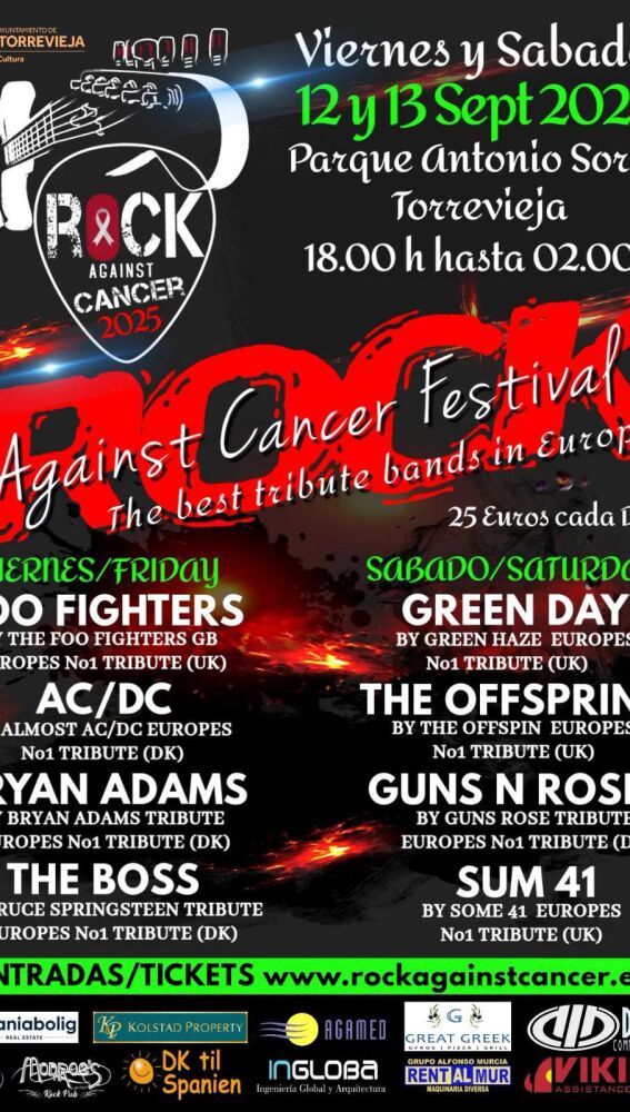 Ya están a la venta las entradas para los dos días del Rock Against Cancer Festival de Torrevieja