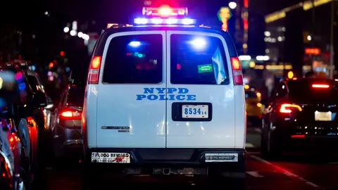 Foto de archivo de un coche de Policía de Nueva York Foto de archivo de un coche de Policía de Nueva York