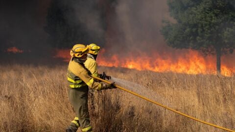 Bomberos actúan contra el fuego en la provincia de Zamora Bomberos actúan contra el fuego en la provincia de Zamora