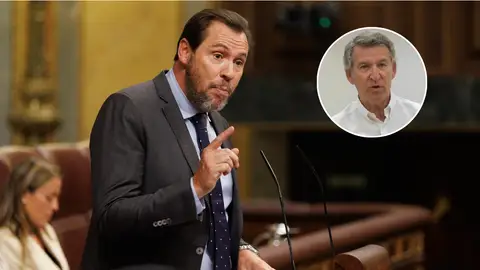 Óscar Puente en el Congreso y Feijóo en una entrevista para Europa Press Óscar Puente en el Congreso y Feijóo en una entrevista para Europa Press