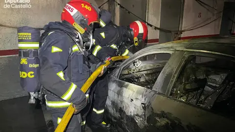 Incendio en un parking subterráneo de Moncofa Incendio en un parking subterráneo de Moncofa