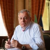 El alcalde de Sevilla, José Luis Sanz, durante la entrevista concedida a Europa Press. - María José López - Europa Press