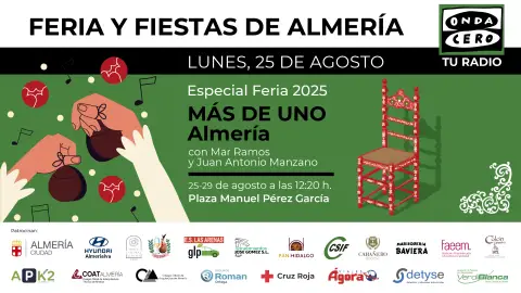 Feria de Almería 2025: los conciertos y actividades que no te puedes perder el lunes 25 Feria de Almería 2025: los conciertos y actividades que no te puedes perder el lunes 25