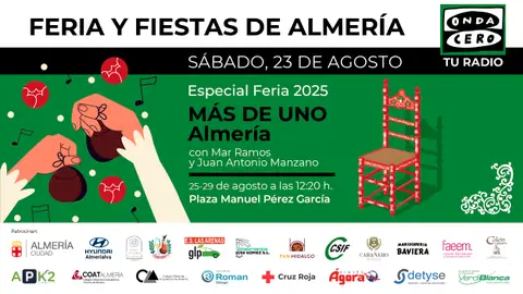 Feria de Almería 2025: los conciertos y actividades que no te puedes perder el sábado 23 Feria de Almería 2025: los conciertos y actividades que no te puedes perder el sábado 23