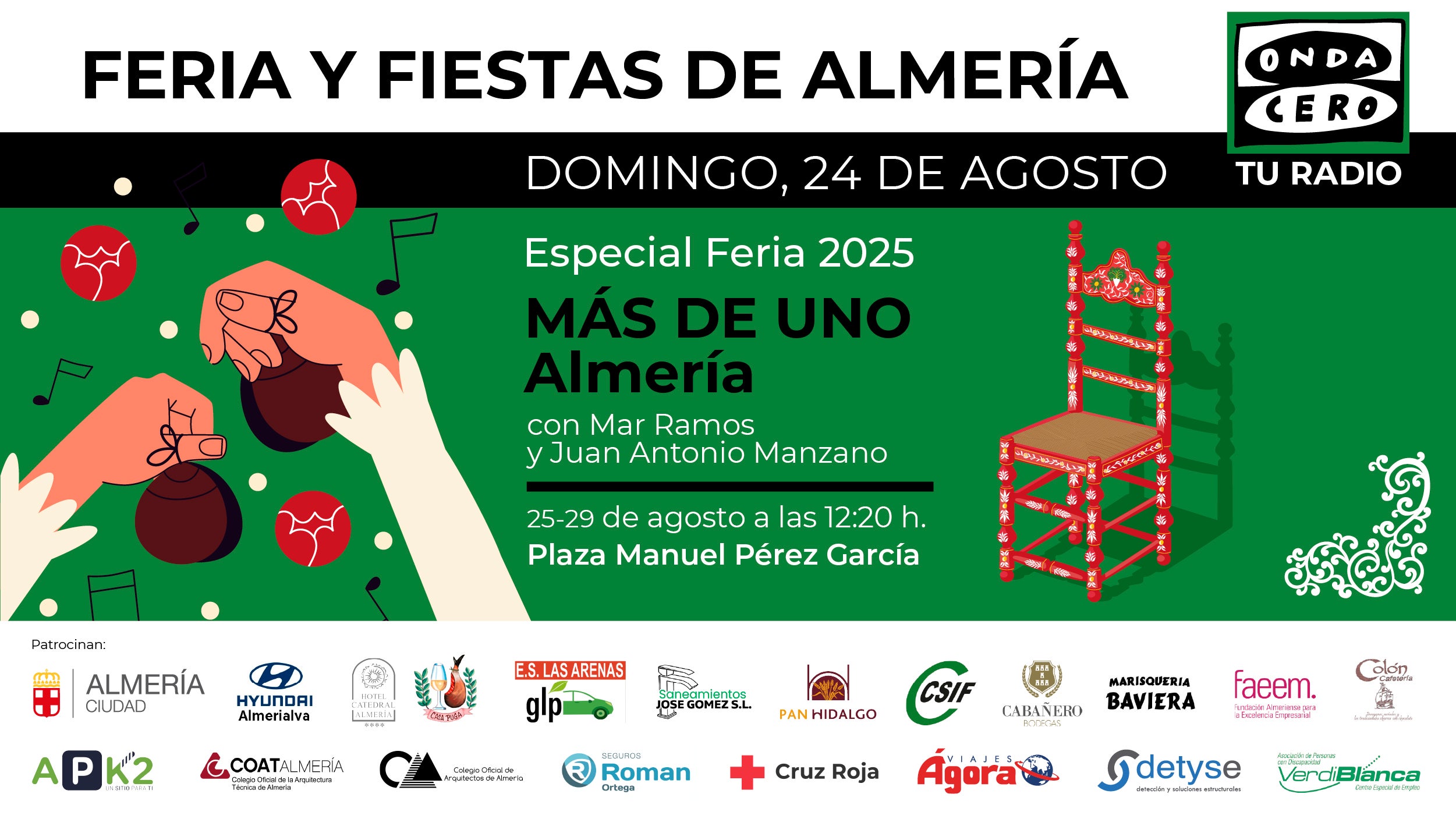 Feria de Almería 2025: los conciertos y actividades que no te puedes perder el domingo 24 Feria de Almería 2025: los conciertos y actividades que no te puedes perder el domingo 24