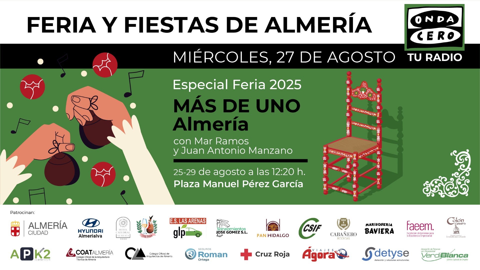 Feria de Almería 2025: los conciertos y actividades que no te puedes perder el miércoles 27 Feria de Almería 2025: los conciertos y actividades que no te puedes perder el miércoles 27