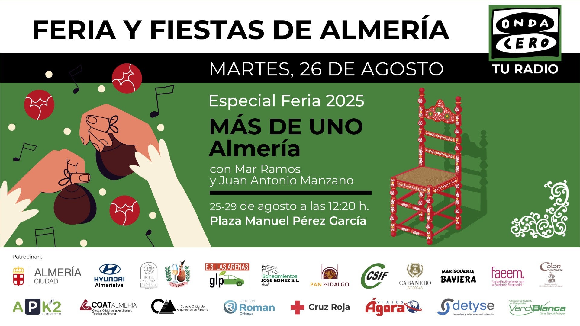 Feria de Almería 2025: los conciertos y actividades que no te puedes perder el martes 26 Feria de Almería 2025: los conciertos y actividades que no te puedes perder el martes 26