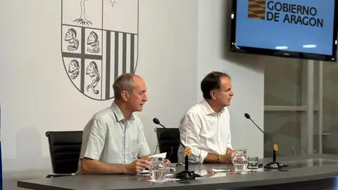 Clavero y Bermúdez durante la rueda de prensa Clavero y Bermúdez durante la rueda de prensa