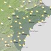 Mapa de previsión meteorológica de la AEMET. 
