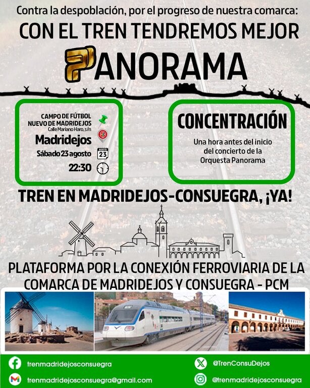 Vecinos de Madridejos se concentran para exigir la construcción del tramo ferroviario “Mora-Alcázar” y una estación conjunta con Consuegra Vecinos de Madridejos se concentran para exigir la construcción del tramo ferroviario “Mora-Alcázar” y una estación conjunta con Consuegra