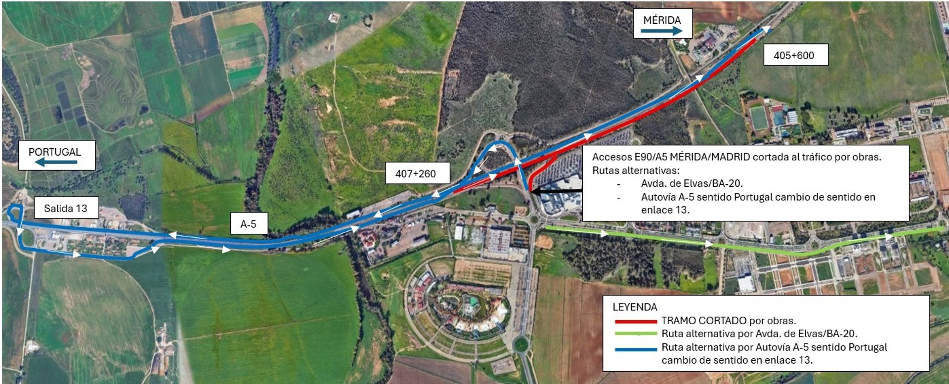 Las obras en la A-5 en Badajoz ocasionarán nuevas afectaciones al tráfico a partir de este jueves Las obras en la A-5 en Badajoz ocasionarán nuevas afectaciones al tráfico a partir de este jueves