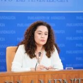 Archivo - La portavoz del Grupo Por Andalucía, Inma Nieto, en rueda de prensa en el Parlamento andaluz. (Foto de archivo). - JOAQUÍN CORCHERO/EUROPA PRESS - Archivo