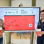 Xus Madrigal, regidor d'esports, i Eva Salvador, cap del servei d'esports Xus Madrigal, regidor d'esports, i Eva Salvador, cap del servei d'esports