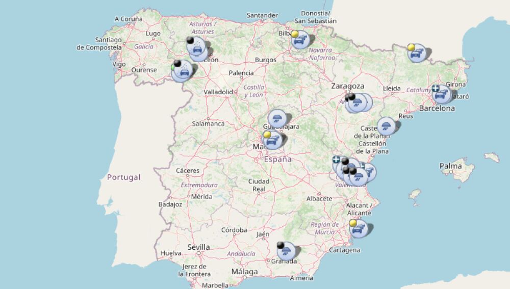 Estado de las carreteras el 29 de agosto a las 9:50 horas
