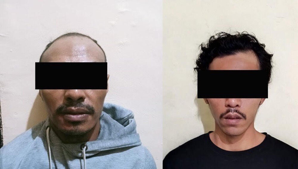 Fotografía de los dos detenidos por la Policía indonesia que han confesado haber planeado el asesinato de Matilde Muñoz, la española desaparecida desde hace dos meses en la isla de Lombok (Indonesia).