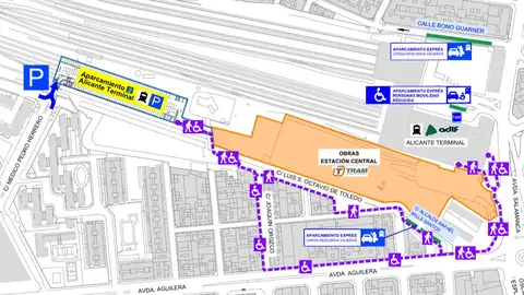 El acceso peatonal al aparcamiento El acceso peatonal al aparcamiento