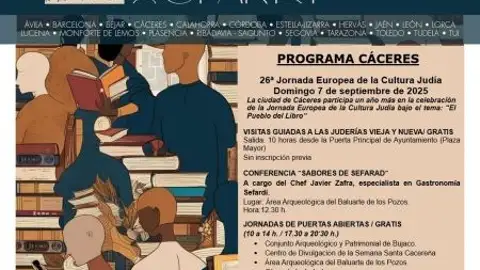 Turismo y cocina sefardíes en las Jornadas Europeas de la Cultura Judía de Cáceres este domingo 7 de septiembre Turismo y cocina sefardíes en las Jornadas Europeas de la Cultura Judía de Cáceres este domingo 7 de septiembre