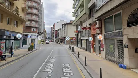 Calle José María de Pereda en Torrelavega Calle José María de Pereda en Torrelavega