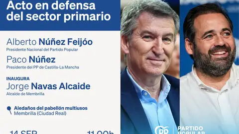 Núñez Feijóo estará este sábado en Membrilla Núñez Feijóo estará este sábado en Membrilla