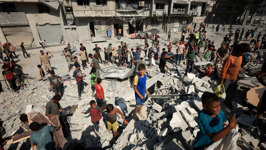 Población después de un ataque israelí en Gaza el lunes 15 de septiembre de 2025 Población después de un ataque israelí en Gaza el lunes 15 de septiembre de 2025/ Reuters
