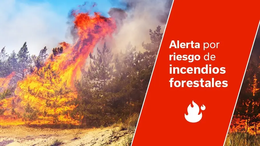 Cartel de anuncio de riesgo de incendio forestal empleado por el Gobierno de Canarias para anunciar riesgo por este motivo Cartel de anuncio de riesgo de incendio forestal empleado por el Gobierno de Canarias para anunciar riesgo por este motivo