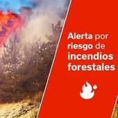 Cartel de anuncio de riesgo de incendio forestal empleado por el Gobierno de Canarias para anunciar riesgo por este motivo Cartel de anuncio de riesgo de incendio forestal empleado por el Gobierno de Canarias para anunciar riesgo por este motivo