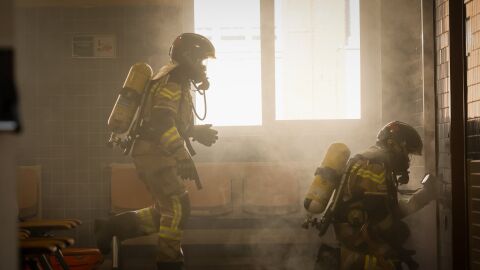 Simulacro de incendio en el centro de salud de El Llano (Gij&oacute;n)
