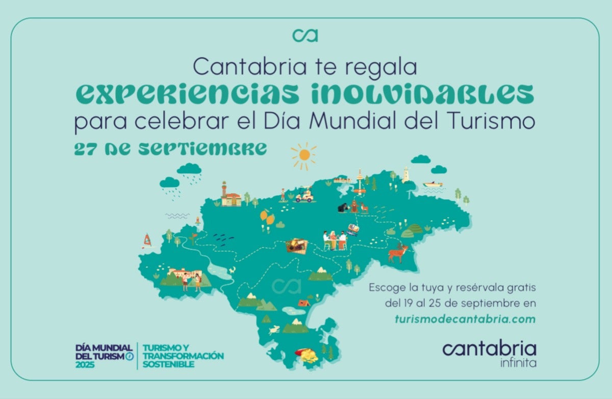 Cantabria celebrará el Día Mundial del Turismo con una treintena de experiencias gratuitas Cantabria celebrará el Día Mundial del Turismo con una treintena de experiencias gratuitas