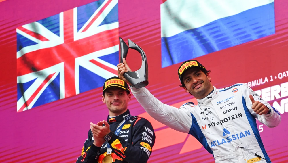 Carlos Sainz y Max Verstappen en el podio Carlos Sainz y Max Verstappen en el podio