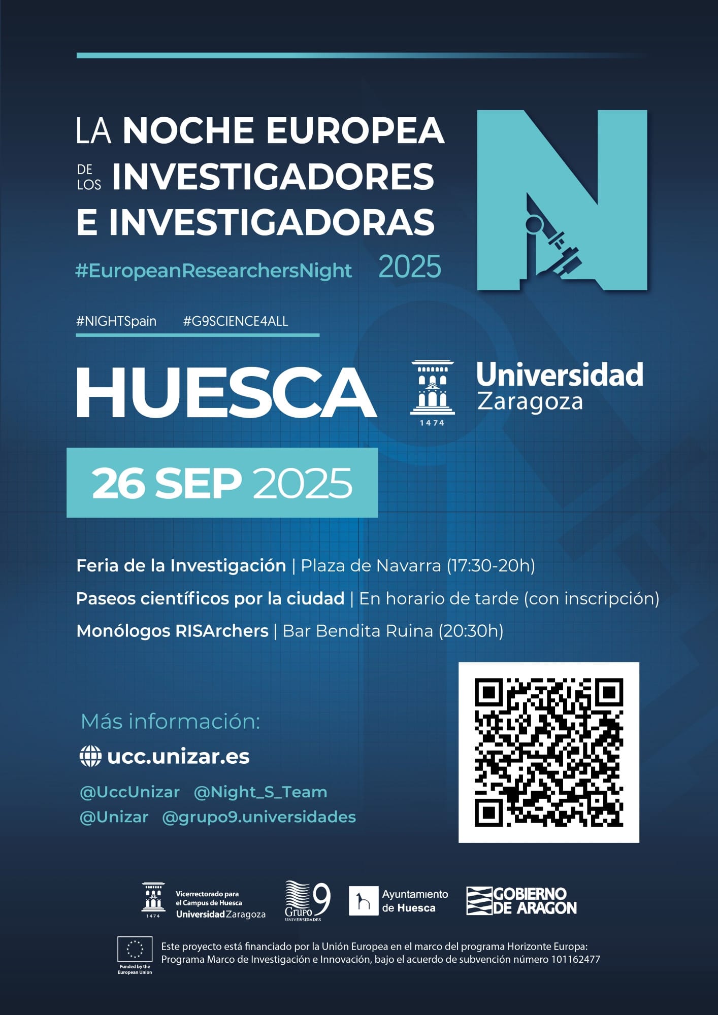 Huesca celebra la NocheEuropea de l@s Investigador@s con 16 talleres en la plaza de Navarra Huesca celebra la NocheEuropea de l@s Investigador@s con 16 talleres en la plaza de Navarra