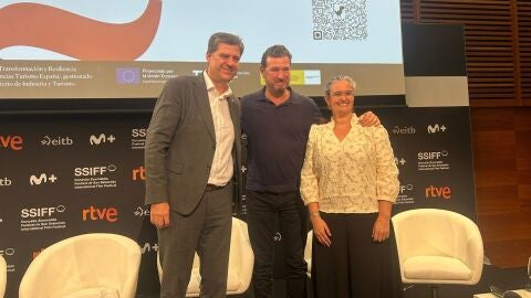 Julio Medem, director de Luc&iacute;a y el sexo durante la presentaci&oacute;n del proyecto de la Spain Film Comission en San Sebasti&aacute;n