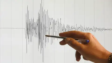 Imagen de archivo del gráfico de un terremoto. Imagen de archivo del gráfico de un terremoto.