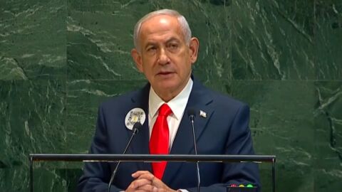 Captura del vídeo de la intervención de Benjamin Netanyahu ante la Asamblea General de la ONU
