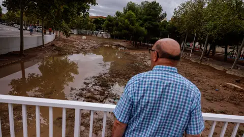 Un hombre observa el barranco de La Saleta tras su desbordamiento, a 29 de septiembre de 2025, en Aldaia, Valencia, Comunidad Valenciana (España). Un hombre observa el barranco de La Saleta tras su desbordamiento, a 29 de septiembre de 2025, en Aldaia, Valencia, Comunidad Valenciana (España).